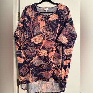 LuLaRoe Disney Irma Tunic Floral Maleficent size L 16-18